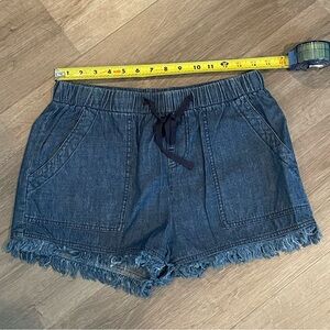 Cotton/denim elastic waist shorts